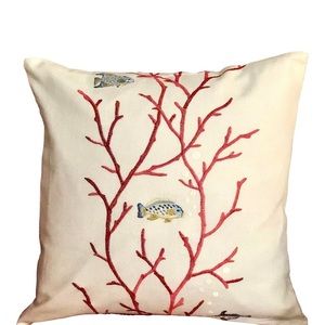 Coral and fish design accent pillow covers
